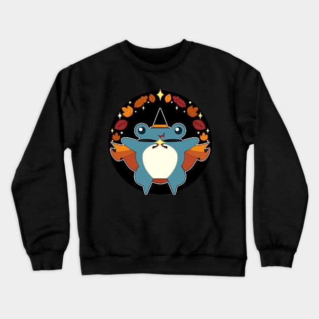 Fall Frog Crewneck Sweatshirt by RottingRootsArts